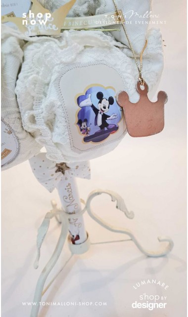 Lumanare botez Mickey Mouse Wizard creata cu o figurina special creata manual unicat 15